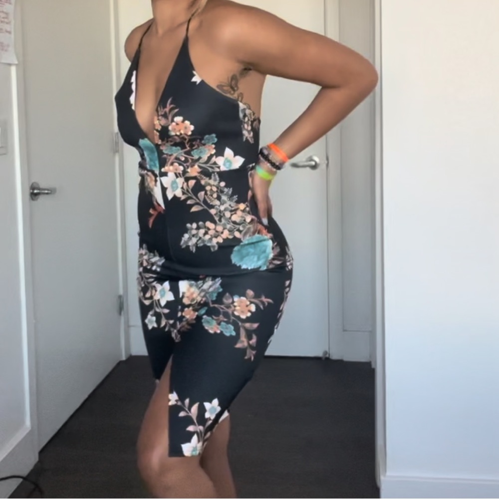 Missguided Floral Midi Dress